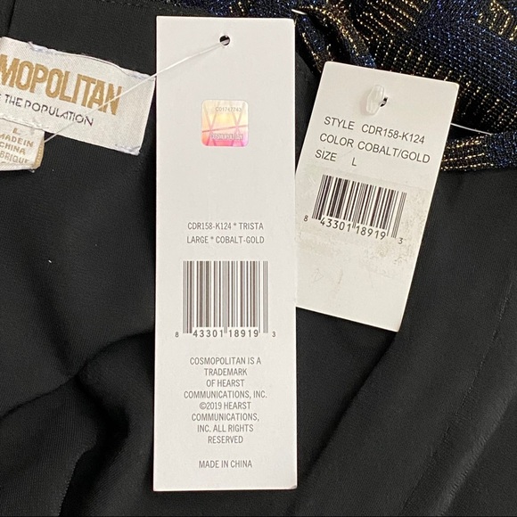 COSMOPOLITAN DRESS THE POPULATION Trista Strappy Dress L - Picture 10 of 12